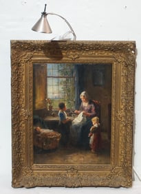 19th cent. Oil on canvas Mother & Children