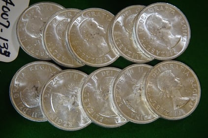 40 BU Canadian 1960-1 Silver dollar coins