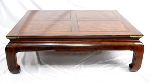 A Henredon Chinese Style Burlwood top Coffee table