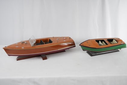 2 Vintage 40's Chris Craft wooden speed boats