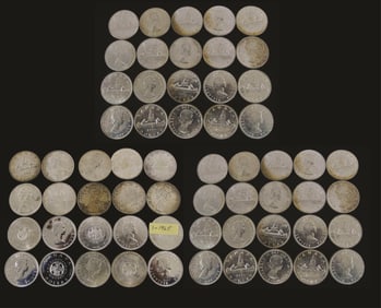 60 Unc. 1959-65 Canadian 800 Silver Dollars