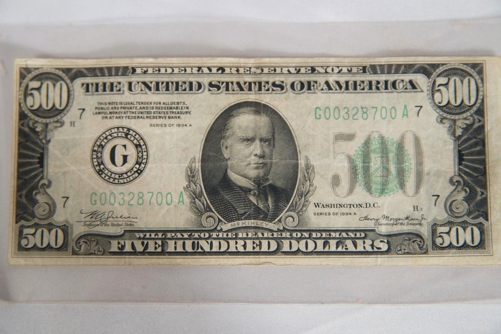 1934 US $500 Dollar bill