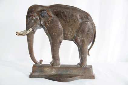Antique Elephant Cast iron door Stop