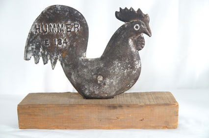 Antique Cast iron chicken doorstop