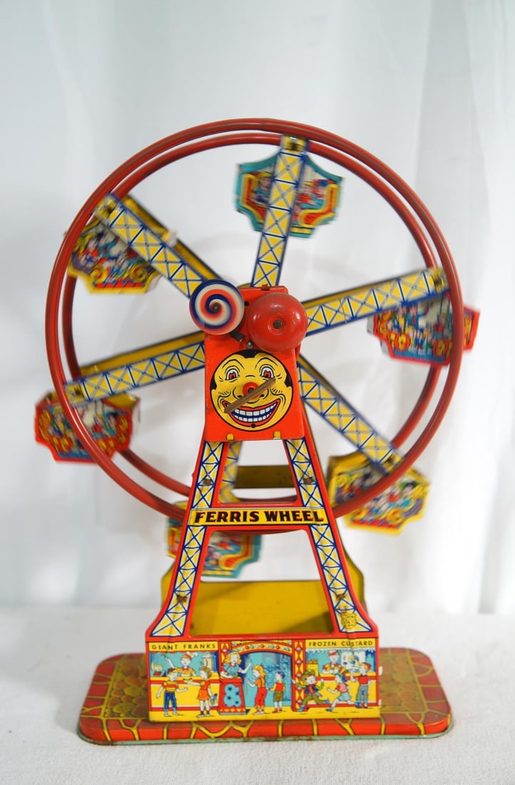 Vintage J. Chien & Co Ferris Wheel Wind up Tin Toy (1 of 8)