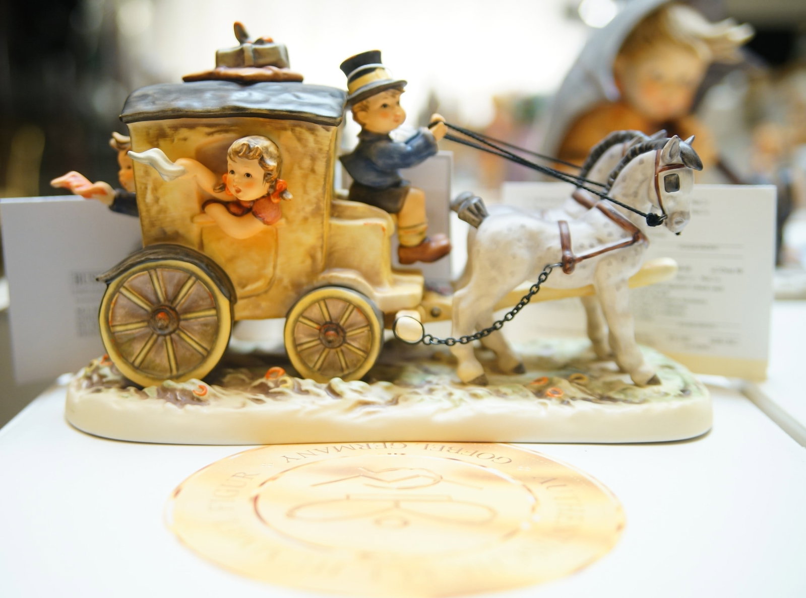 Hummell Gobel - "Fond Goodbye" Coach w Horse: figure comes with orig box 10" x 6.5" - 1997