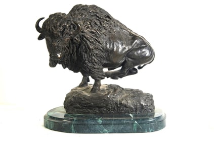 After Fredrick Remmington bronze - Buffalo