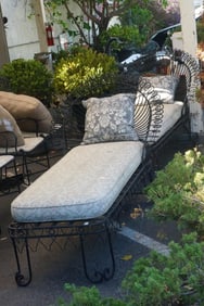 2 pc - Wrought iron custom POOL OR LOUNGE CHAIRS