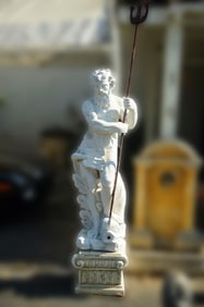 Italian Style Garden Statue of Neptune on Stand