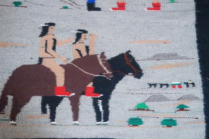 Pictorial rug - two horses