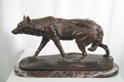 Charles Valton (1851-1918) bronze - Wolf