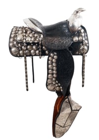 Fine Western Parade Saddle with Sterling Conchos