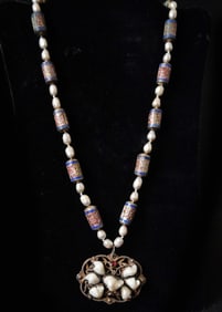 Chinese Baroque Pearl & sterling necklace