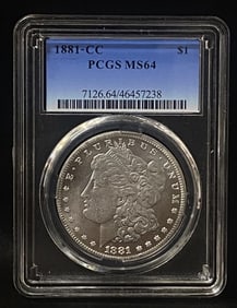 1881-CC PCCGS MS-64 Morgan Silver Dollar