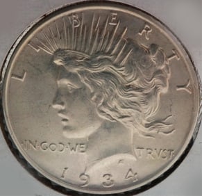 Rare 1934 – D peace obverse doubled die Mint Error