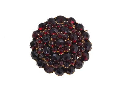 An antique bohemian garnet brooch