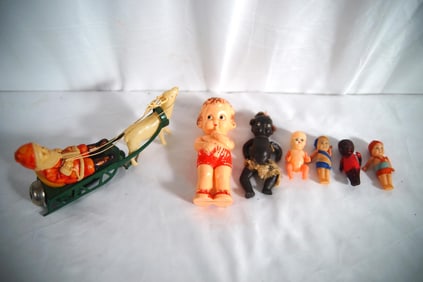 Celluloid Santa, Friction toys Santa, Babies