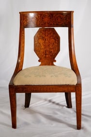 Antique Biedermeier Style Gondola Side Chair,