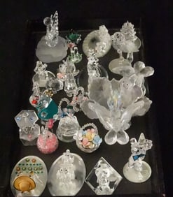 Crystal glass animals and miniature figures