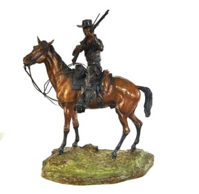 After E.E. Heikka Western Bronze Cowboy