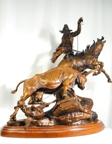 Jerry Anderson (B. 1935) Over Easy Western Bronze