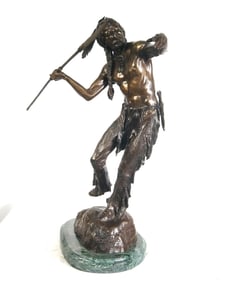 Elie Hazak (1945-) 'Indian Hunter' Bronze