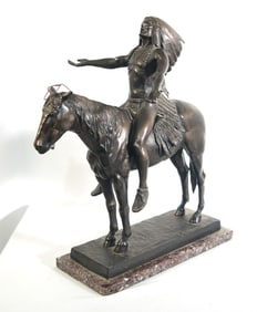 C.E. Dallin Bronze - Chief on Horseback on marble