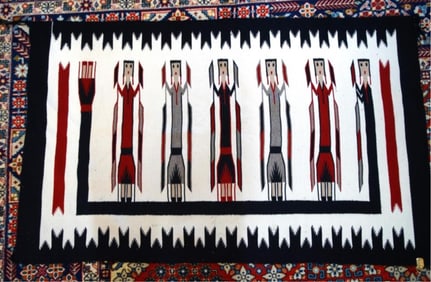 Vintage Navajo Six-Yei Rug