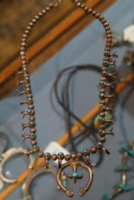 Old Pawn Navajo Silver Squash Blossom necklace
