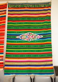 Vintage Mexican Rainbow Saltillo blanket