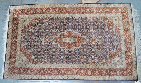 Fine Semi-Antique Kashan Silk rug 3' x 5'