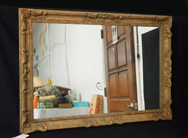 Antique Wood Carved Gold frame mirror