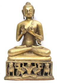 Thailand brass Buddha - Foo Dogs base