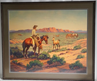 Tillman Parker Goodan lithograph - Cowboy