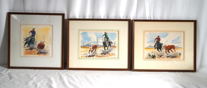 Stanley M. Long (1892-1972) watercolors - Set of 3