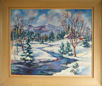 Karl Schmidt painting (1951) Winter landscape