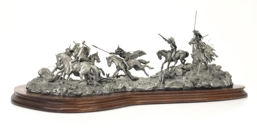 Don Polland "AMBUSHED" Pewter Western Scene