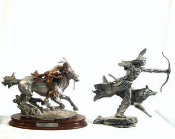 2 Indian Bronzes - C.H. Pardell, Remington, Jim P.