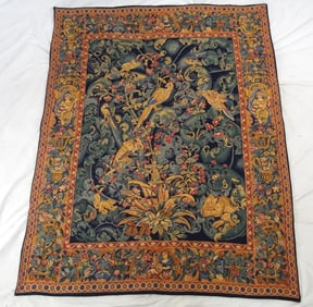 Vintage French 'Aristolochia Leaves' Bird tapestry