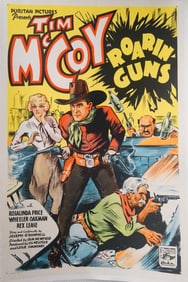 Tim McCoy 'Roaring Guns' Full Sheet Movie Poster