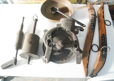 Collection of Antique Cast Iron Tools and Pans