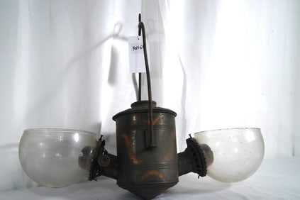 Antique 2 light oil lamp ca 1890's