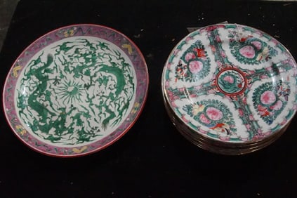 6 Rose Canton plates