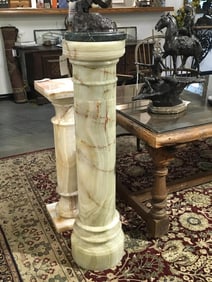 Beautiful Banded Onyx Pedestal with greenish veins