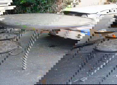 Outdoor Oval glass top table + 3 matching table