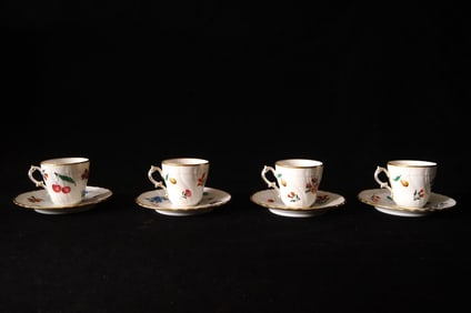 Set of four Italian Demitasse cups and saucers