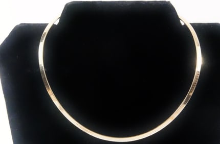 14kt Italian gold herringbone necklace