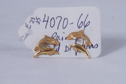 14kt gold Dolphin earrings