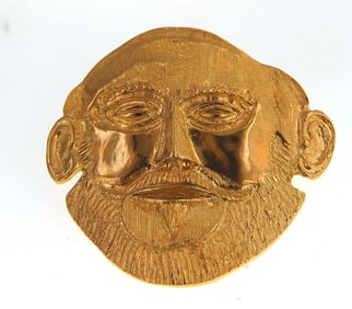 18kt Gold Greek Pendant Mask of Agamemnon