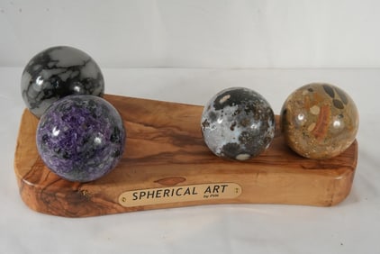 Collection of 8 polished spheres & rock specimens